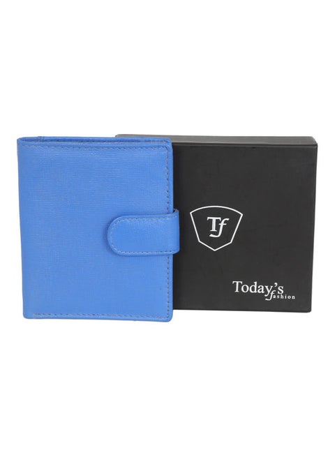 Solid Pattern Bi-Fold Wallet Blue