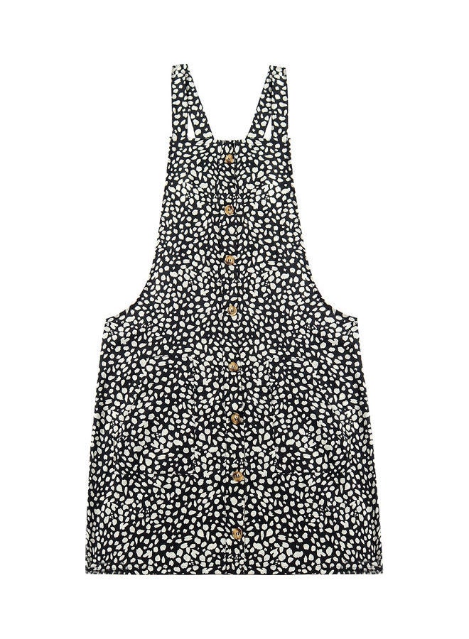 Fashionable Casual Dungaree Black/White - Image 1