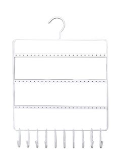 Multipurpose Display Rack with Multi-Hooks White