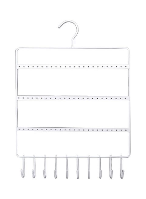 Multipurpose Display Rack with Multi-Hooks White