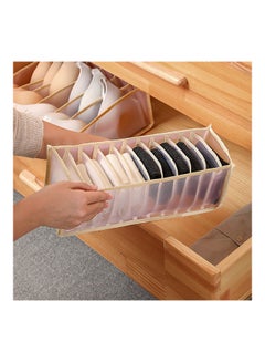 Generic 3-Piece Multifunctional Non-Woven Fabric Storage Box Set Beige/Yellow  - Image 3