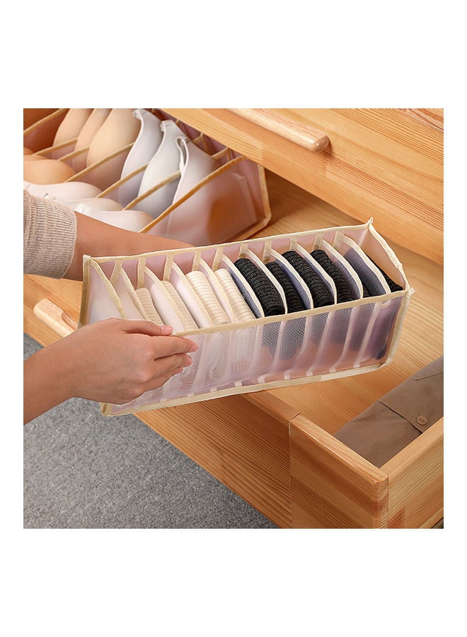 Generic 3-Piece Multifunctional Non-Woven Fabric Storage Box Set Beige/Yellow  - Image 3