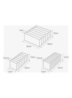 Generic 3-Piece Multifunctional Non-Woven Fabric Storage Box Set Beige/Yellow  - Image 5