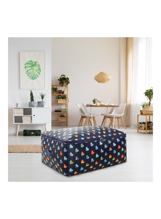 Heart Printed Cloth Storage Bag Blue/Orange/Yellow 60x50x28cm  - Image 2