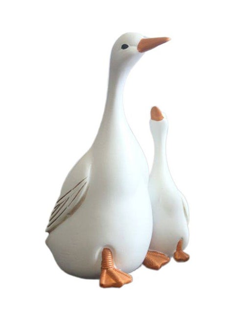 Artificial Duck Garden Sculpture White/Orange