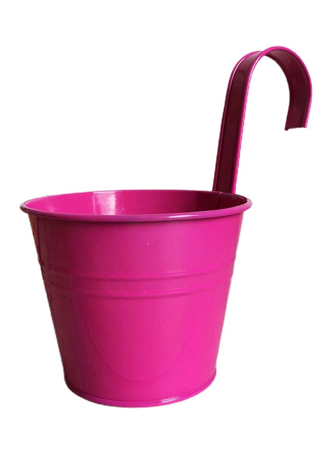 Natural Style Metal Hanging Flower Bucket Rose Red