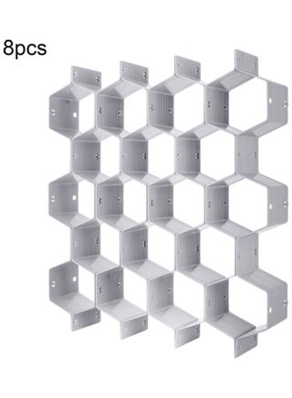 8-Piece Honeycomb Shape Drawer Separator Set Grey - v1623947707/N48441419A_1