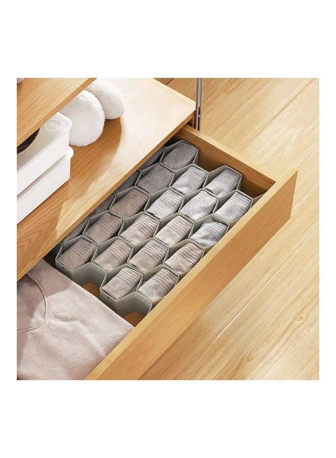 8-Piece Honeycomb Shape Drawer Separator Set Grey