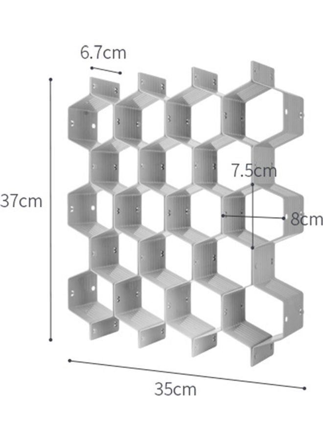 8-Piece Honeycomb Shape Drawer Separator Set Grey