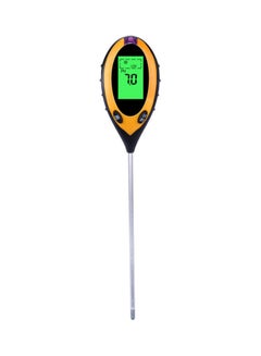 4 In 1 LCD Screen Multifunctional Aluminium Alloy Soil PH Tester Yellow/Black