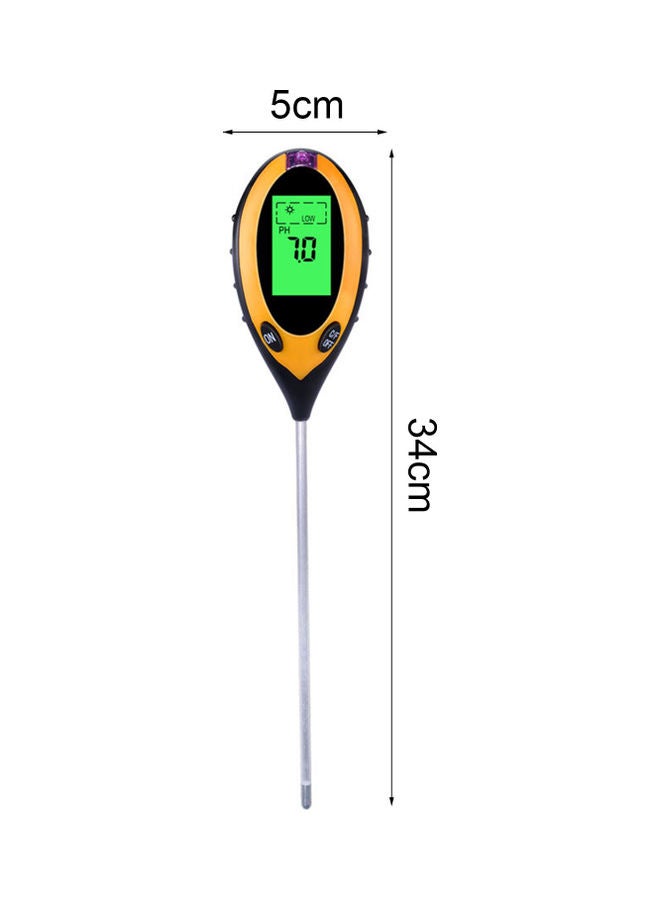 Generic - 4 In 1 LCD Screen Multifunctional Aluminium Alloy Soil PH Tester Yellow/Black - Image 1