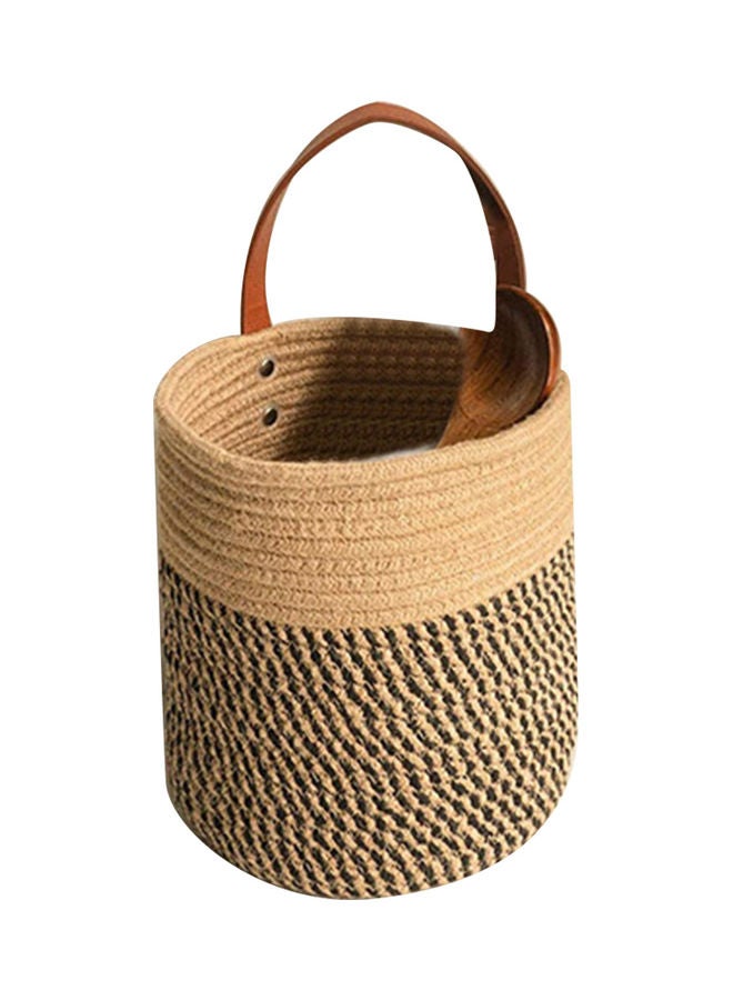 Generic - Multipurpose Hand-Woven Hanging Basket with Rope Brown/Black - Image 1