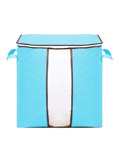 Non Woven Fabric Folding Stackable Blanket Storage Bag Blue