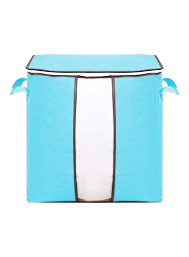 Non Woven Fabric Folding Stackable Blanket Storage Bag Blue