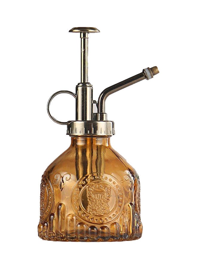 Generic Multi Purpose Easy to Use Glass Vintage Pumpkin Style Spritzer Bottle Brown/Silver 