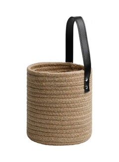 Generic Natural Hand-Woven Hanging Basket with Rope Brown/Black 