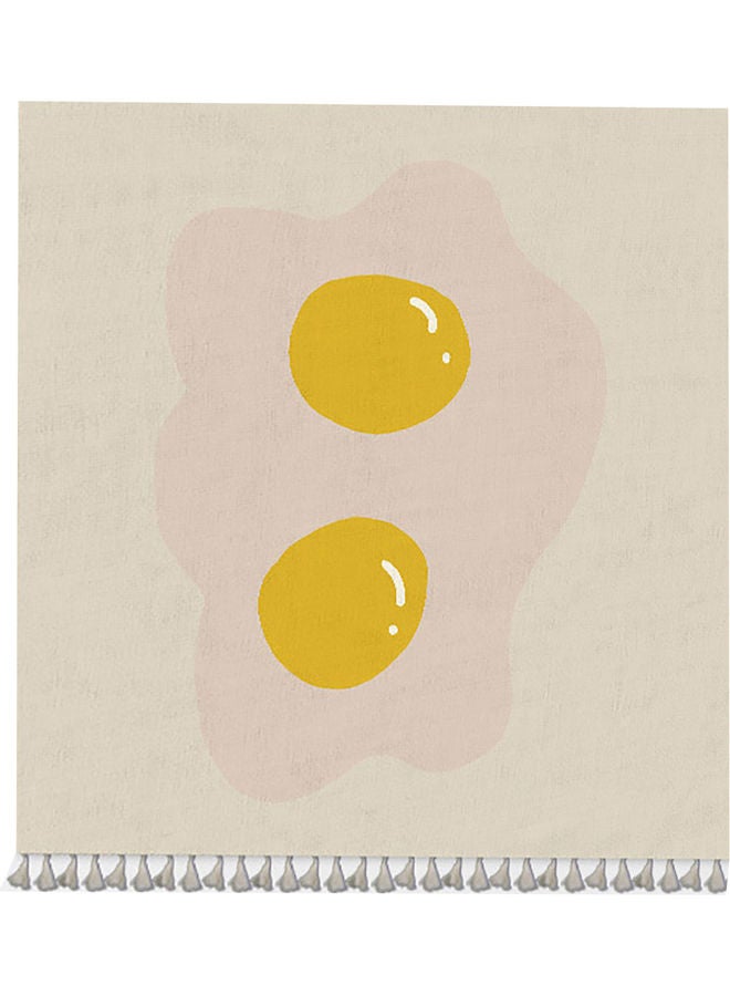 Decorative Printed Short Cabinet Curtain White/Yellow