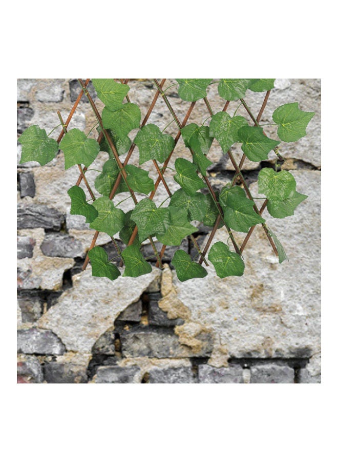 Artificial Plant Fence Expandable with Wooden Simulation Barrier Green - Image 2