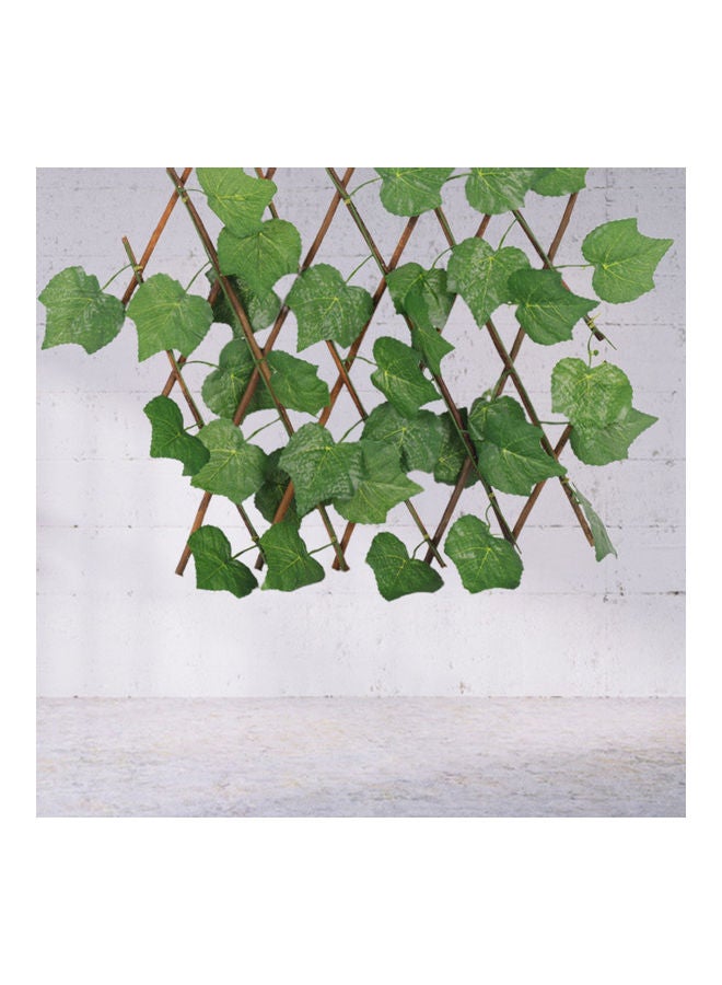 Artificial Plant Fence Expandable with Wooden Simulation Barrier Green - Image 3