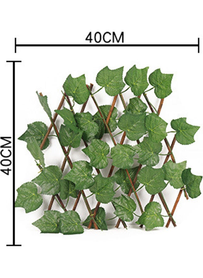 Artificial Plant Fence Expandable with Wooden Simulation Barrier Green - Image 4