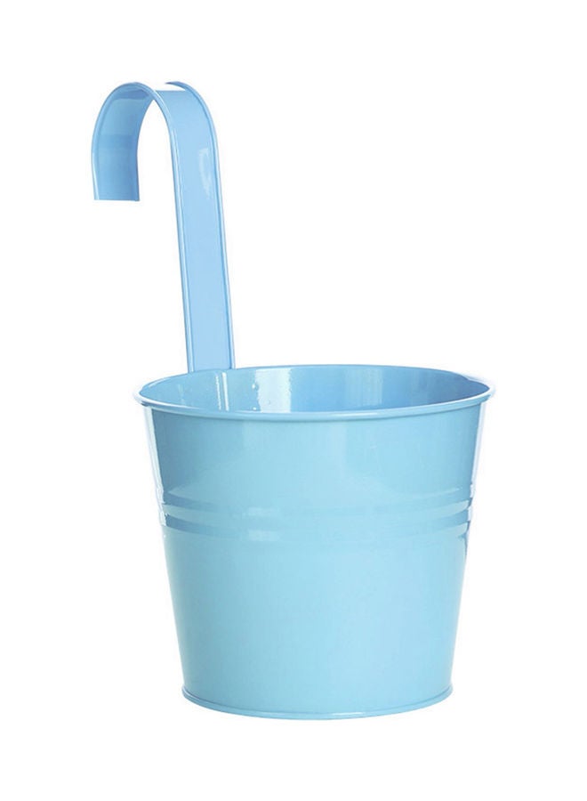 Generic Natural Style Metal Hanging Flower Bucket Sky Blue 