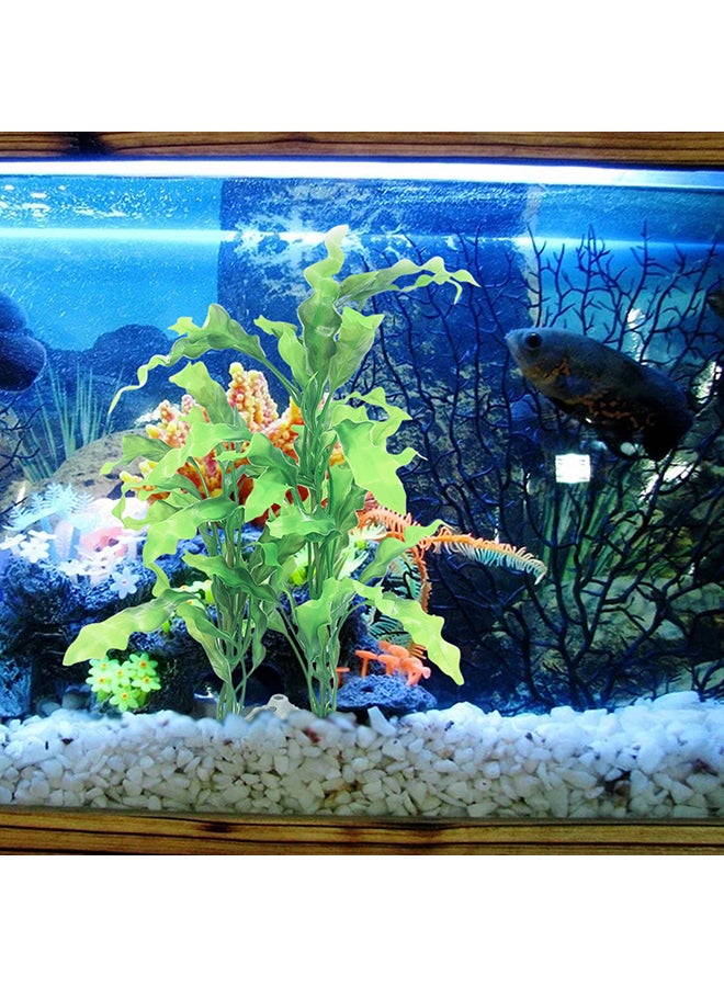 نباتات صناعية من البلاستيك لتزيين حوض السمك أخضر 13x2.2x7.5سم - Image 3