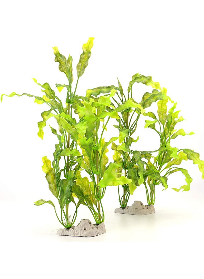 نباتات صناعية من البلاستيك لتزيين حوض السمك أخضر 13x2.2x7.5سم - Image 4