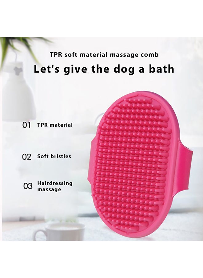 Pet Bathing Brush Rose Red
