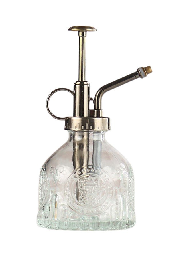Generic Multi Purpose Easy to Use Glass Vintage Pumpkin Style Spritzer Bottle Transparent/Silver 