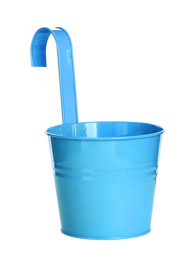 Generic Natural Style Metal Hanging Flower Bucket Sky Blue 