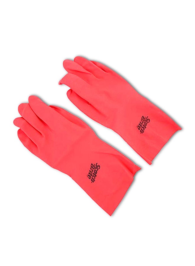 3M - Scotch-Brite Maximum Strength Lemon Scented Latex Gloves Large, Red - Image 1