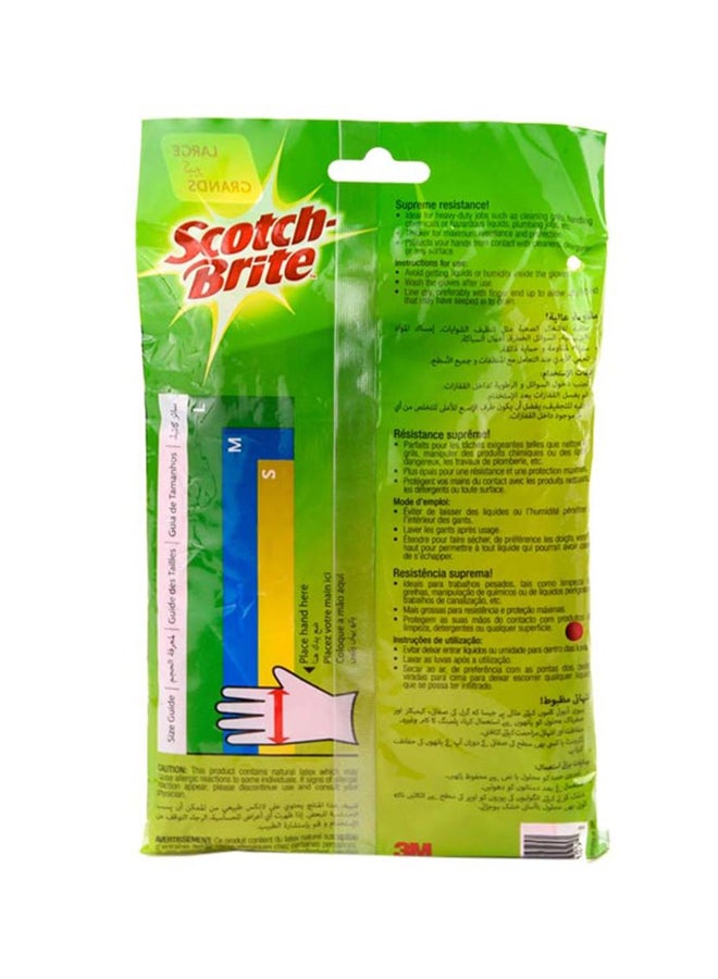 3M - Scotch-Brite Maximum Strength Lemon Scented Latex Gloves Large, Red - Image 1