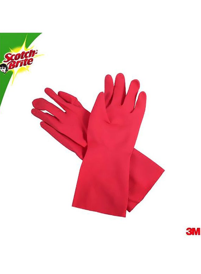 3M - Scotch-Brite Maximum Strength Lemon Scented Latex Gloves Large, Red - Image 1