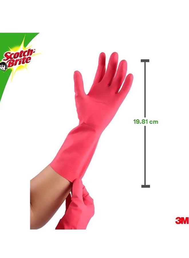 3M - Scotch-Brite Maximum Strength Lemon Scented Latex Gloves Large, Red - Image 1