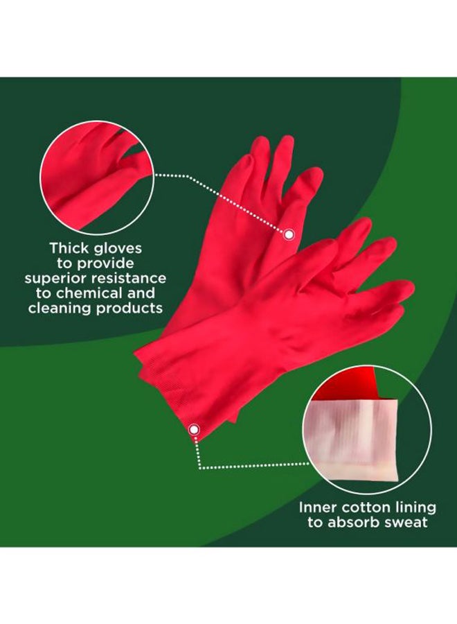3M - Scotch-Brite Maximum Strength Lemon Scented Latex Gloves Large, Red - Image 1