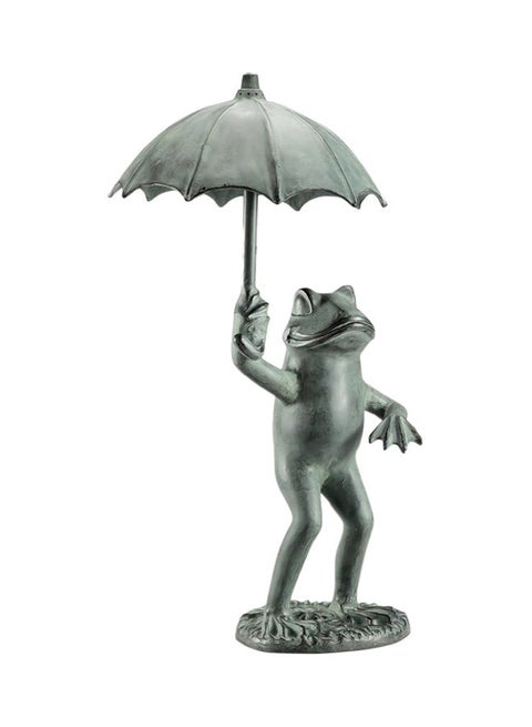 Handmade Resin Frog Statue Display for Yard Grey