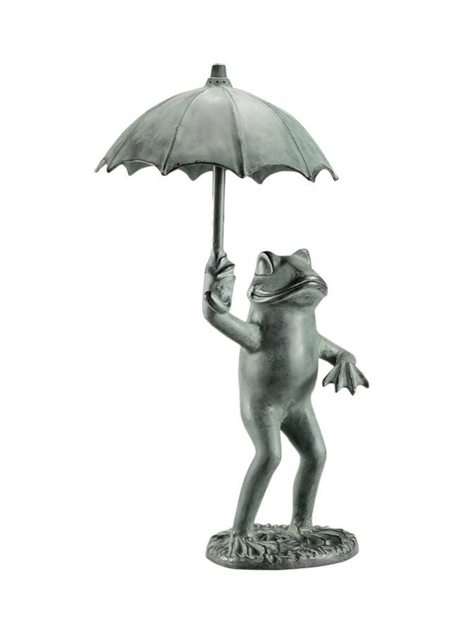 Generic - Handmade Resin Frog Statue Display for Yard Grey - Image 1