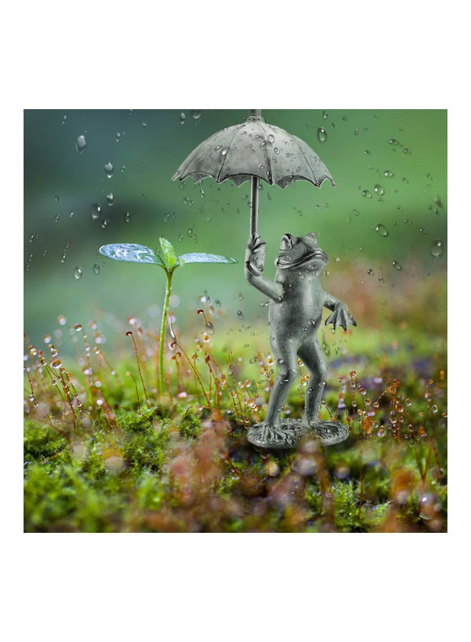 Generic - Handmade Resin Frog Statue Display for Yard Grey - Image 1