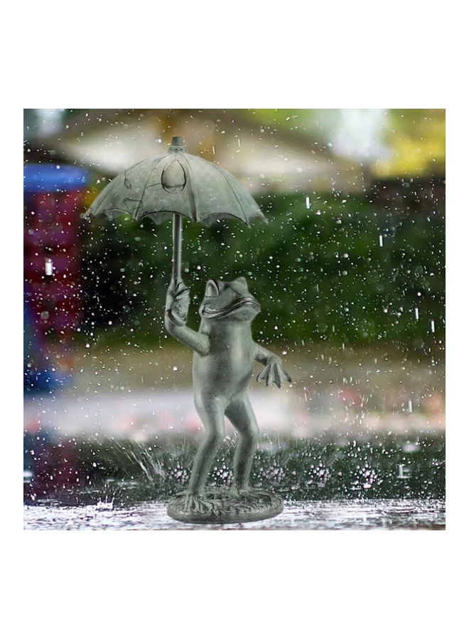 Generic - Handmade Resin Frog Statue Display for Yard Grey - Image 1