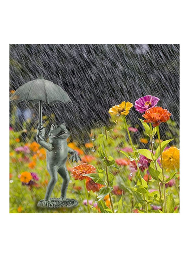 Generic - Handmade Resin Frog Statue Display for Yard Grey - Image 1