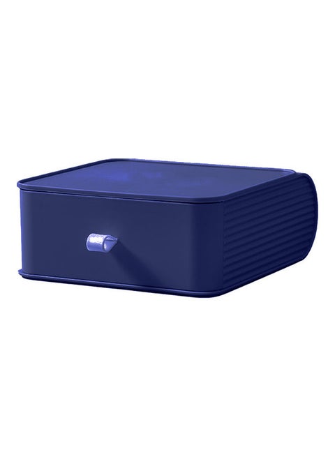 Durable Space Saving Plastic Drawer Storage Cabinet Dark Blue