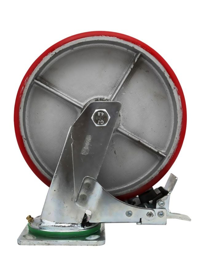 BMB tools Heavy Duty Caster Wheel With Brake Grey/Silver/Red 5inch  - Image 1