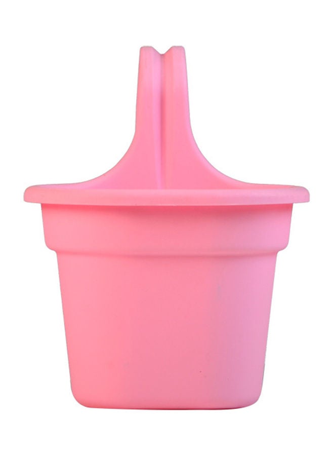 Generic Lightweight Convenient Flower Pot with Hanging Hook Pink 
