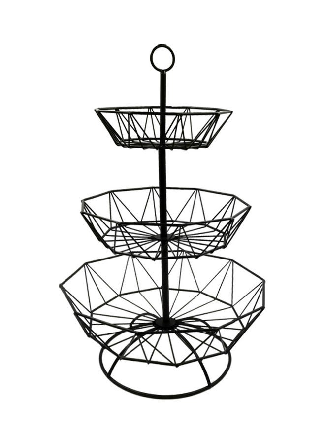 3-Layer Nordic Style Fruit Basket Black - Image 1