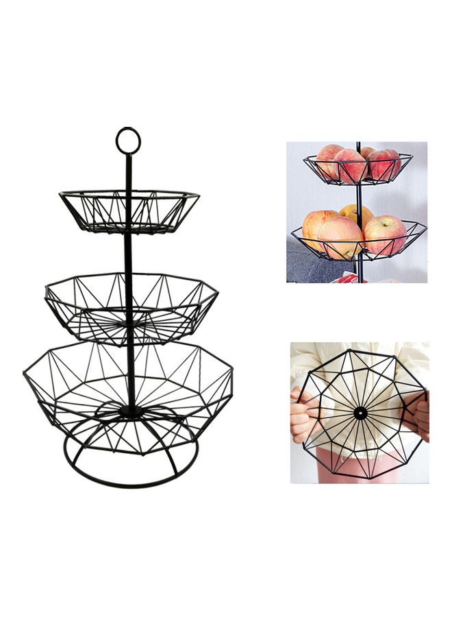 3-Layer Nordic Style Fruit Basket Black - Image 2