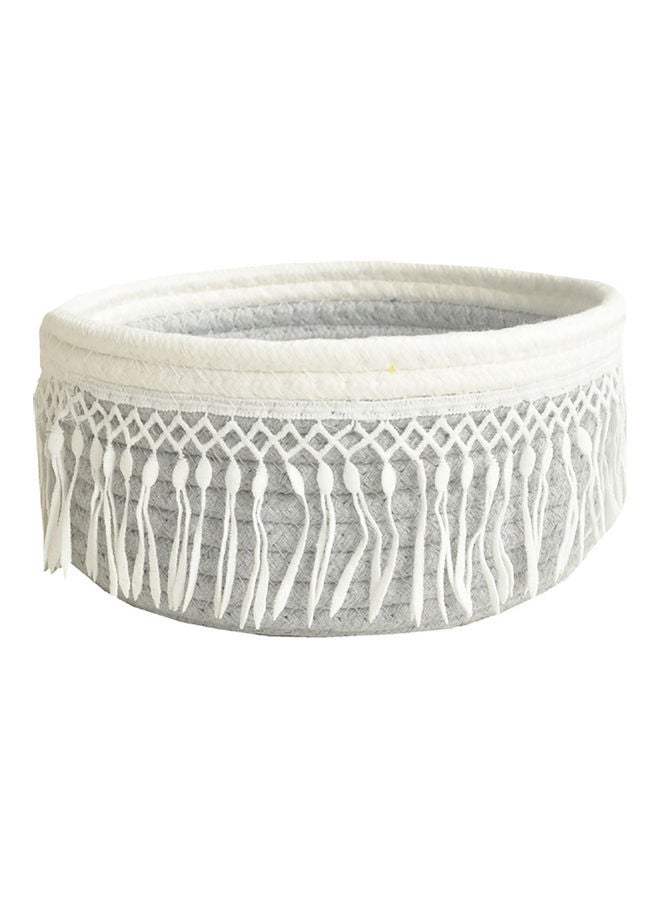 No Sharp Corners Large Capacity Cotton Line Towels Small Debris Storage Basket Grey/White