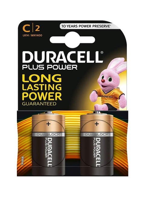 Pack Of 2 C Plus Power Household Batteries Black/Rose Gold