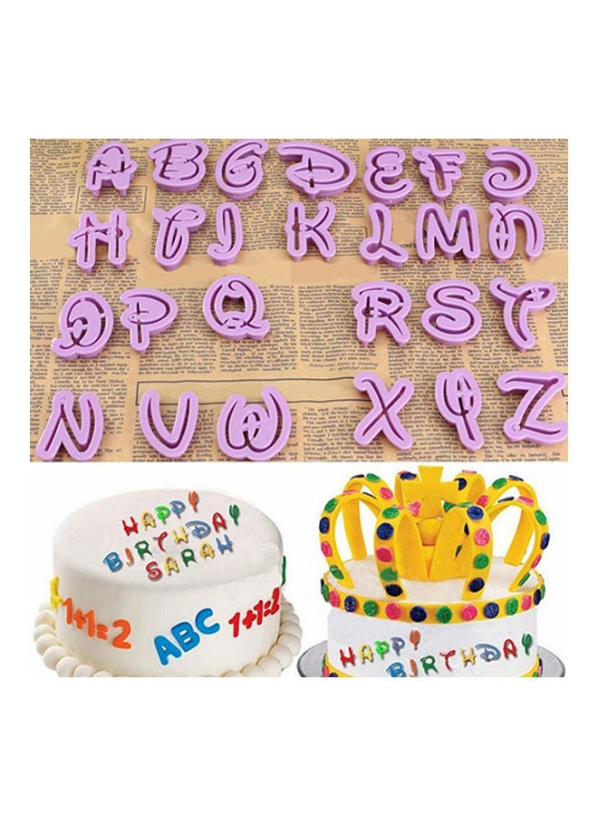 26-Piece Alphabet Letter Cookie Cutters Cake Decorating Purple - Image 2