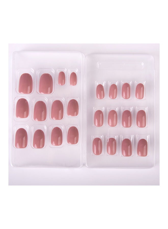 24-Piece  False Nail Glossy Colier Pink - v1623997334/N48441803A_2