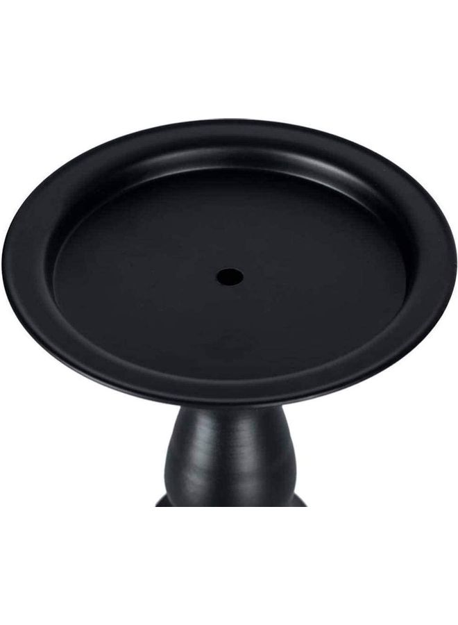 XiuWoo 2-Piece Iron Pillar Candle Holders Black  - Image 4